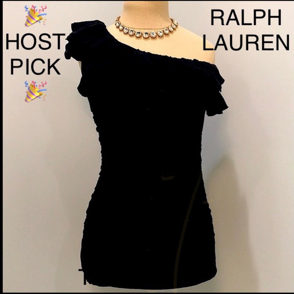 💯✅ AUTHENTIC RALPH LAUREN ONE SHOULDER RUFFLE TOP